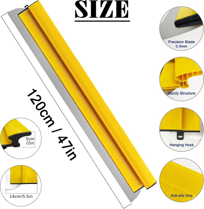 YLTOLOO 47 Inch Drywall Skimming Blade, Precision 0.4mm Stainless Steel Blade (Replaceable), Drywall Trowel for Plasterboard and Wallboard, With Ergonomically Designed Grip - Image 2
